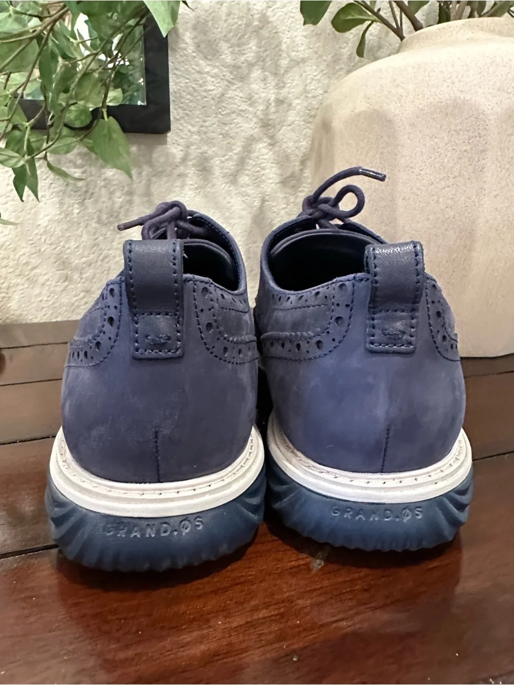 Cole Haan Navy Suede Brogue Derby Shoes NWOT
